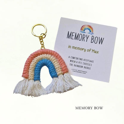 Memory-Bow Keyring & Pet Loss Poem Card | Sympathy Gift for Loss of a Pet | Rainbow Bridge Pet Loss Gifts I Memorial Keepsake Personalised