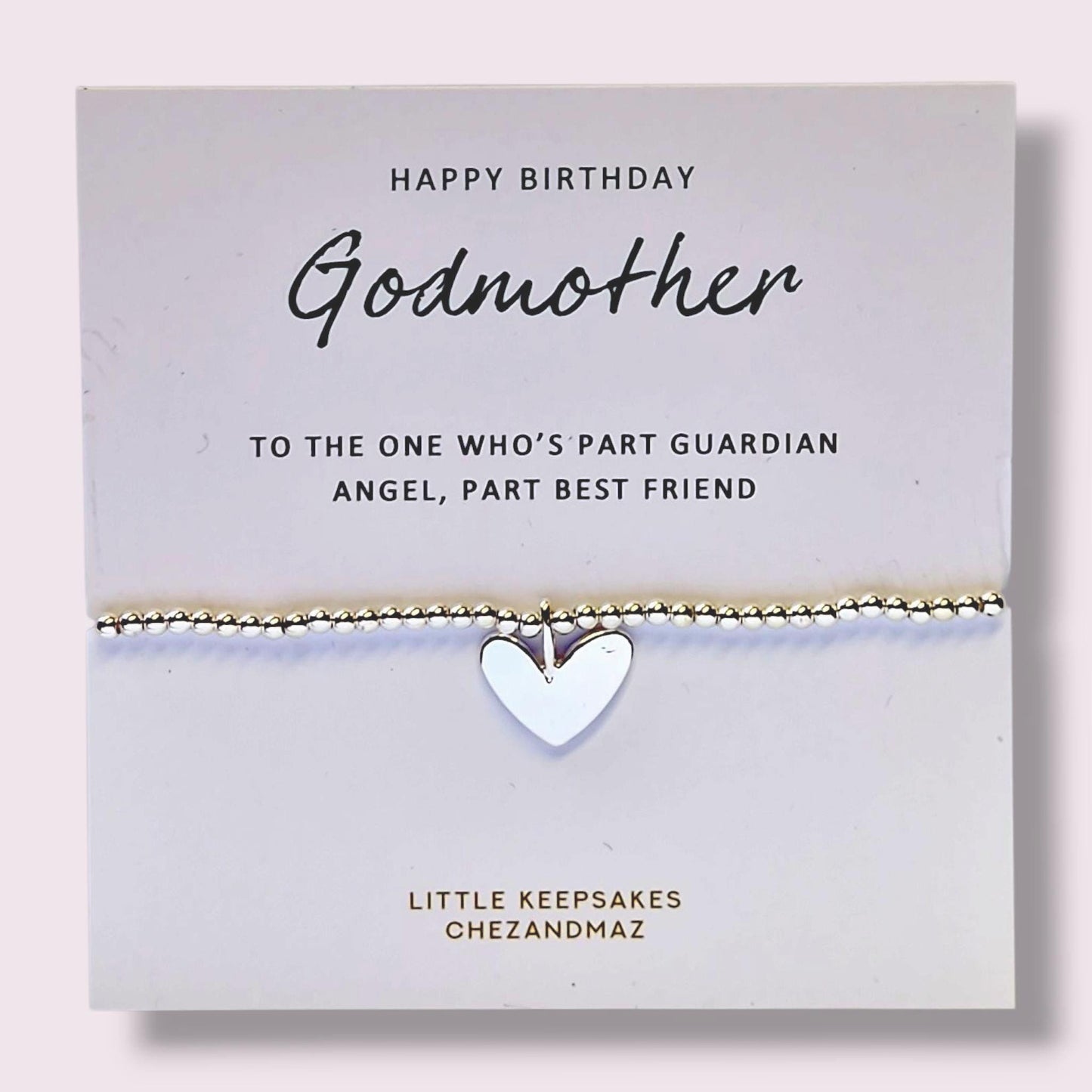 Godmother Silver-Plated Heart Bracelet: Guardian Angel Gift