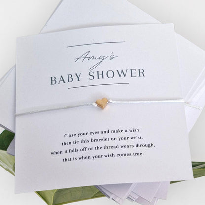 Personalised Baby Shower Wish Bracelet: Charm Keepsake- Gender neutral