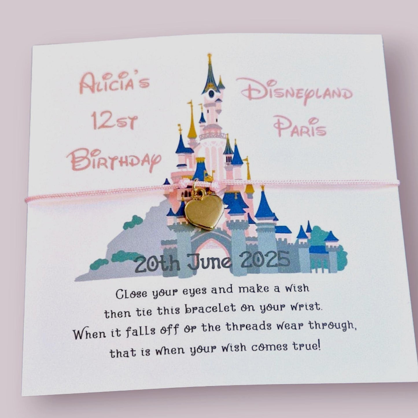 Disneyland  I Paris I Disney Castle Inspired Hen Party Wish Bracelets I  Birthday I Personalised  I Goodie Bag Filler I Hen Weekend I  DB6