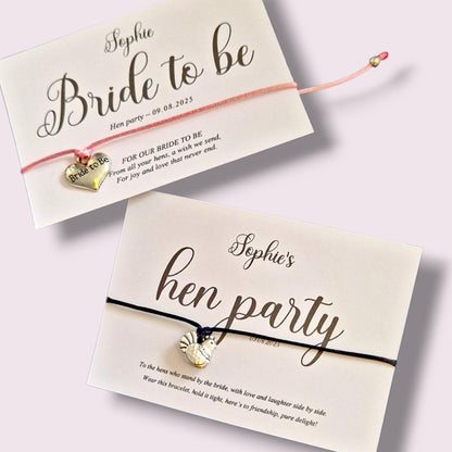 Hen Party Wish Bracelet: Bride Tribe Favor with Silver Charm - Hen Do, Hen Weekend