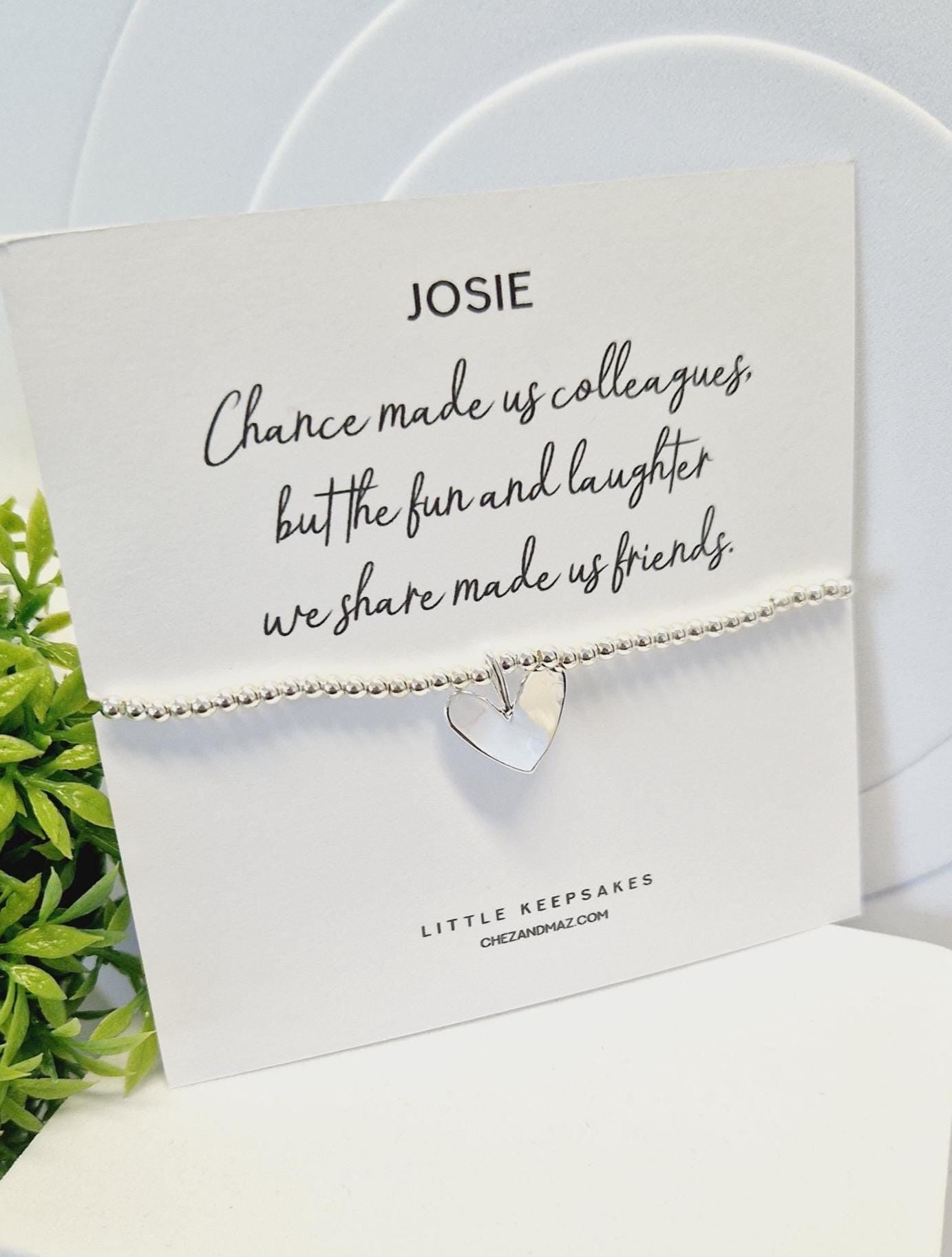Chance made us colleagues, Personalised Silver Plated Charm Bracelet: Colleague Friendship Gift