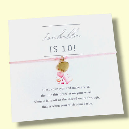 Personalised  Birthday Wish Bracelet: Adjustable Charm, Minimalist Jewelry