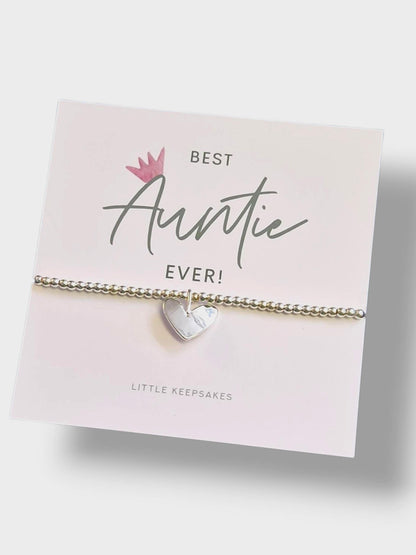 Best Auntie Ever Silver-Plated Bracelet with Heart Charm | Gift for Aunt |  Jewellery | Perfect for Birthdays and  Special Occasions CM14