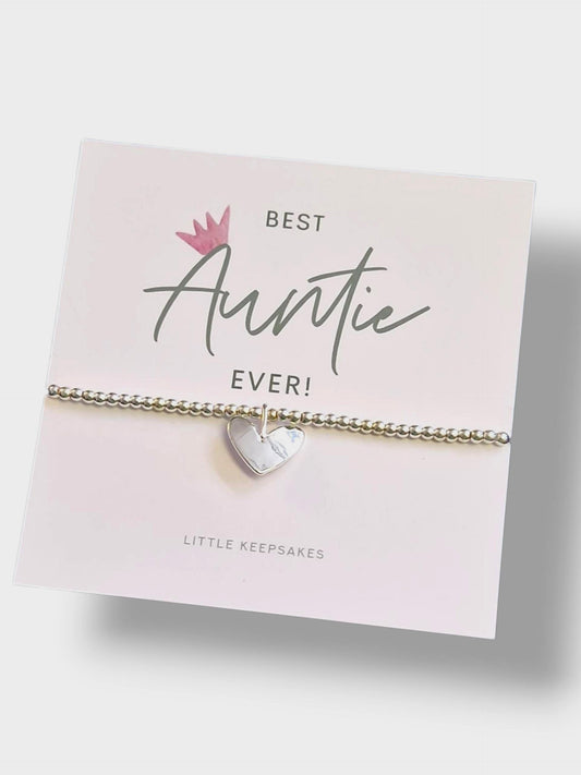 Best Auntie Ever Silver-Plated Bracelet with Heart Charm | Gift for Aunt |  Jewellery | Perfect for Birthdays and  Special Occasions CM14