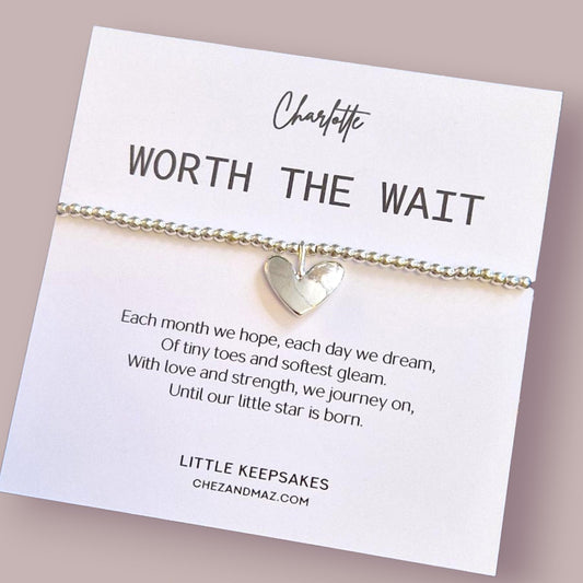 Personalized IVF Bracelet Gift: Silver Plated Heart Charm