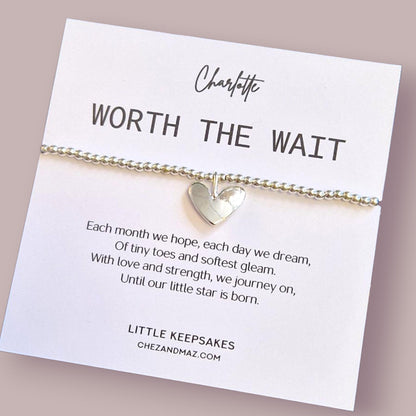 Personalized IVF Bracelet Gift: Silver Plated Heart Charm