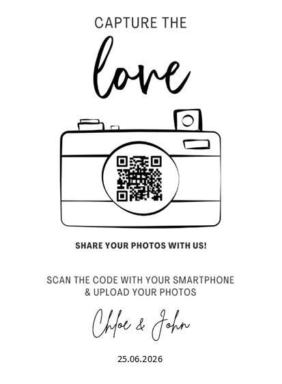 Wedding, Birthday, Personalised QR Code Photo Sharing Cards: Wedding, Engagement, Anniversary