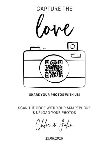 Wedding, Birthday, Personalised QR Code Photo Sharing Cards: Wedding, Engagement, Anniversary