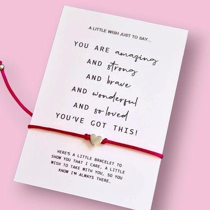 You are amazing, strong Wish Bracelet: You've Got This - Thinking of You Gift