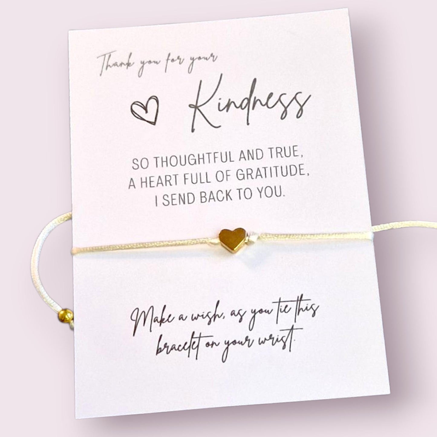 Kindness Wish Bracelet: Heart Charm Thank You Gift