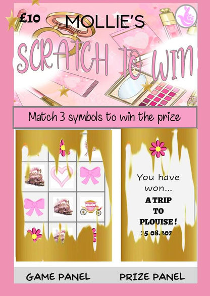 PLouise Pink Inspired Scratch to Reveal Card: Glam Makeup Gift Voucher - Surprise Gift - Empire