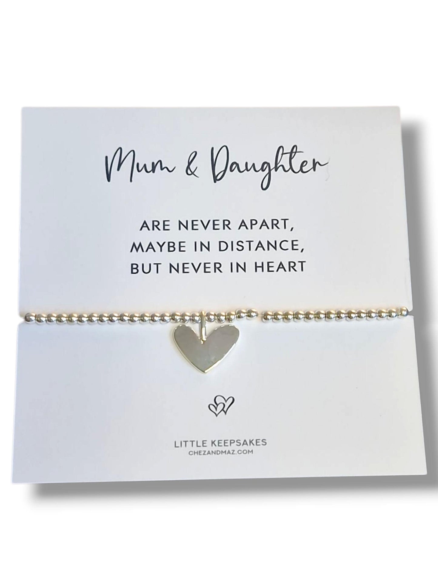 Silver Plated Mum & Daughter Heart Charm Bracelet: Mother-Daughter Jewelry Gift