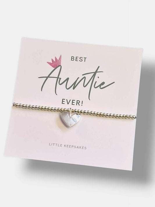 Best Auntie Ever Silver-Plated Bracelet with Heart Charm | Gift for Aunt |  Jewellery | Perfect for Birthdays and  Special Occasions CM14