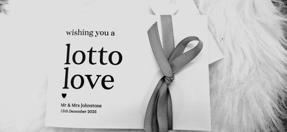 Wedding Favour Lottery Ticket Holder: Handmade Scratch Card Envelope, Personalised, lotto love