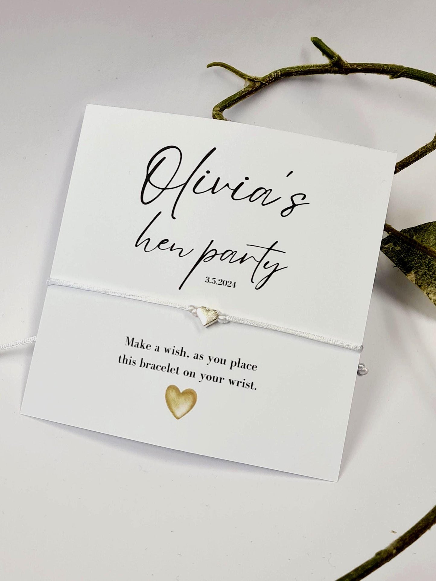 Personalised Hen Party Wish Bracelet: Calligraphy Charm, Girls Weekend, Hen Weekend, Hen do
