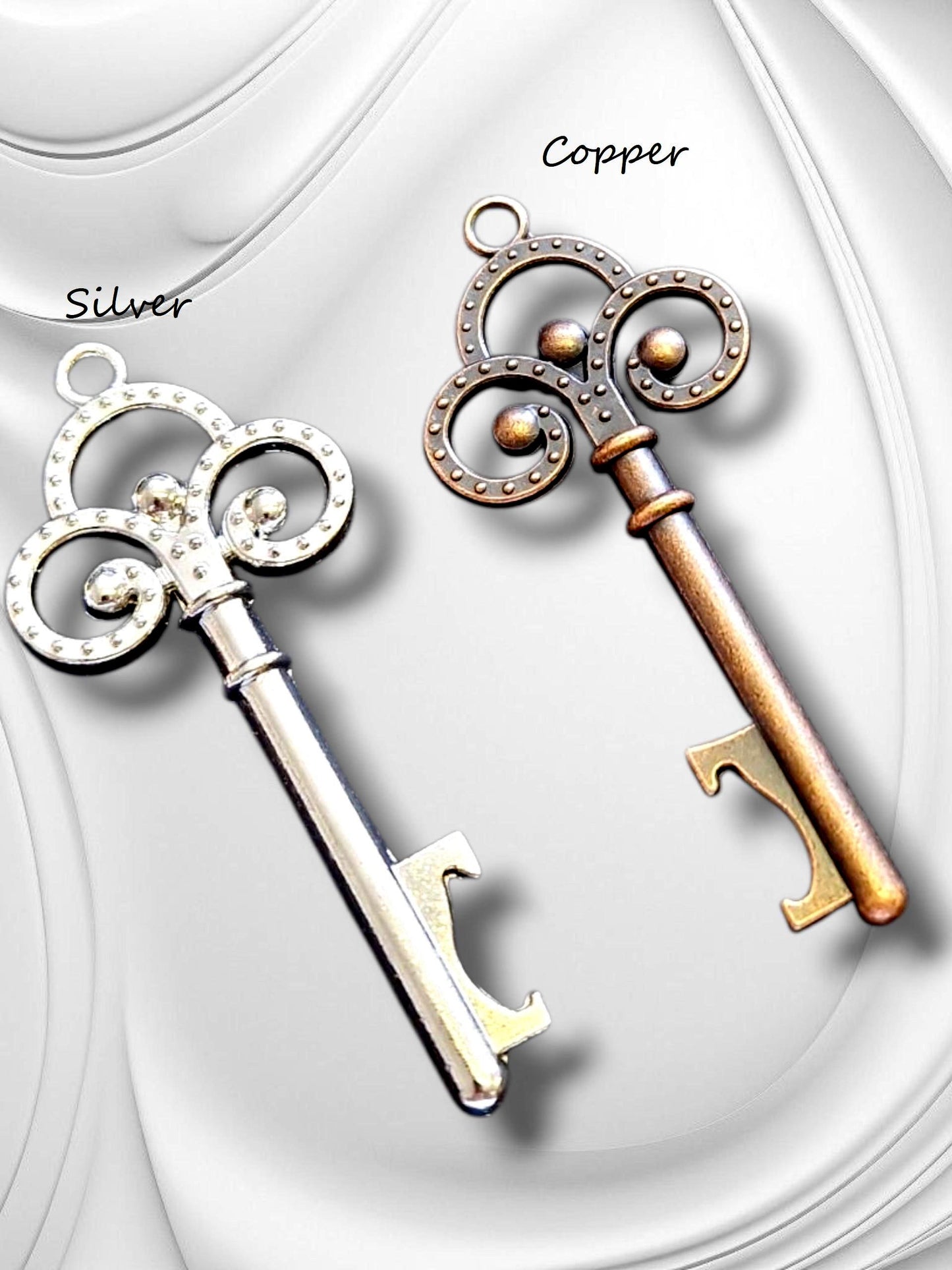 Disney Beauty and the Beast Inspired Wedding Favors: Key Bottle Opener with Personalised Tag