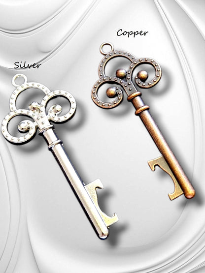 Disney Beauty and the Beast Inspired Wedding Favors: Key Bottle Opener with Personalised Tag