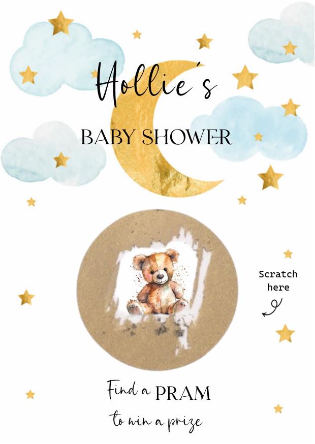 Personalized Baby Shower Scratch Off Game: Gender Neutral Party Activity
