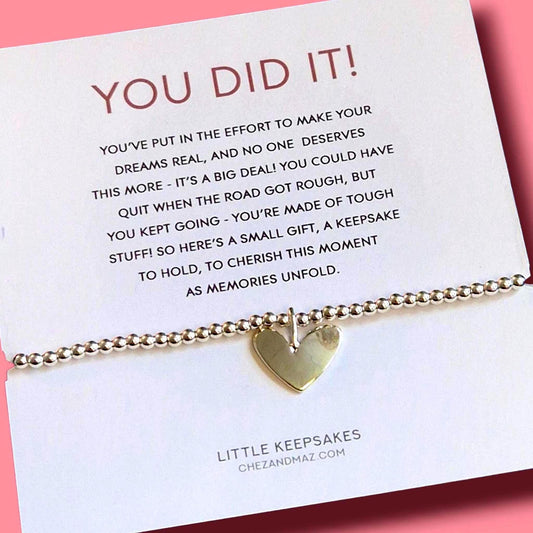 You Did It Silver Plated Graduation Bracelet: Motivational Keepsake