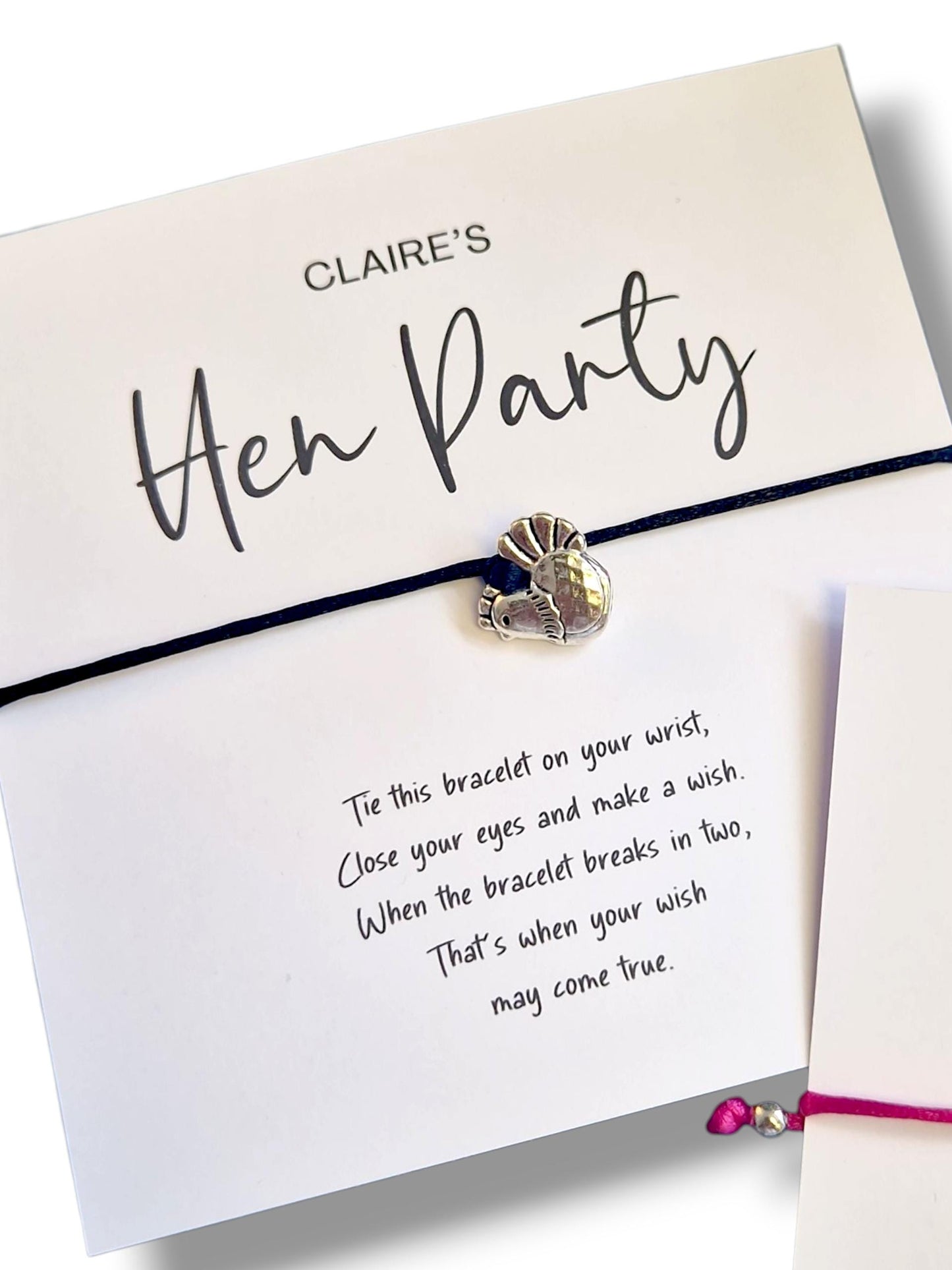 Hen Party Wish Bracelet: Bridal Party Favour, Black Hen