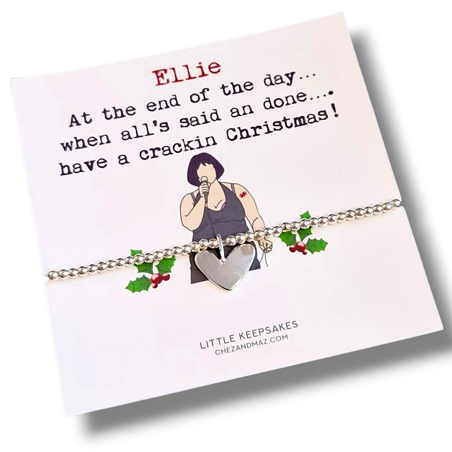 Personalised Nessa Inspired Christmas I  Silver Plated Charm Bracelet I End of the Day, Crackin' Christmas I Friendship Gift