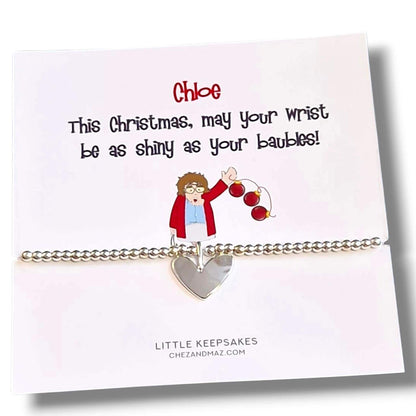 Personalised Mrs. Brown’s Boys Inspired Silver Plated Bracelet – Christmas Gift – “May Your Wrist Be As Shiny As Your Baubles” – Funny