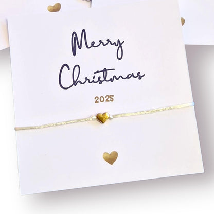 Christmas Wish 2025 - Classy Elegant- Festive Words Bracelets and Backing Card - Christmas Gift -Charm - Charm Bracelet - 707