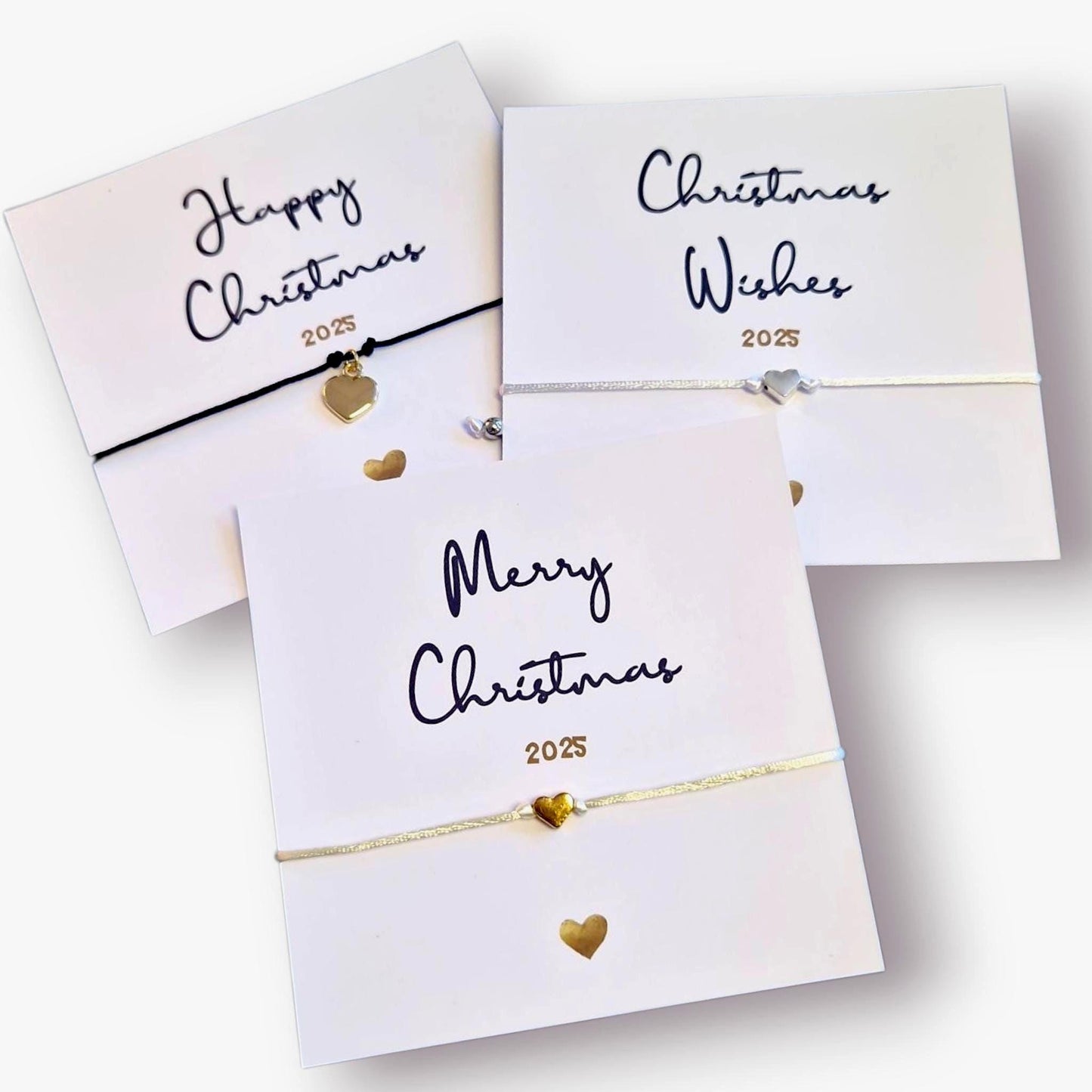 Christmas Wish 2025 - Classy Elegant- Festive Words Bracelets and Backing Card - Christmas Gift -Charm - Charm Bracelet - 707