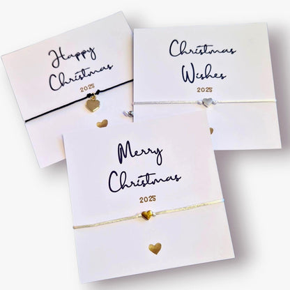 Christmas Wish 2025 - Classy Elegant- Festive Words Bracelets and Backing Card - Christmas Gift -Charm - Charm Bracelet - 707