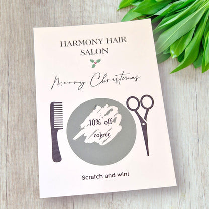 Business Scratchcard, Hairdressers Scratch to Reveal Voucher,Scratch to Win, Business Stationery - Custom Scratch Cards - Lottery Cards