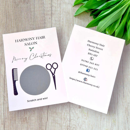 Business Scratchcard, Hairdressers Scratch to Reveal Voucher,Scratch to Win, Business Stationery - Custom Scratch Cards - Lottery Cards