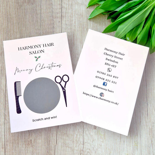 Business Scratchcard, Hairdressers Scratch to Reveal Voucher,Scratch to Win, Business Stationery - Custom Scratch Cards - Lottery Cards