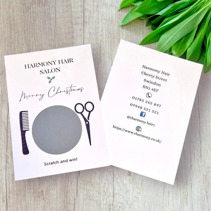 Business Scratchcard, Hairdressers Scratch to Reveal Voucher,Scratch to Win, Business Stationery - Custom Scratch Cards - Lottery Cards