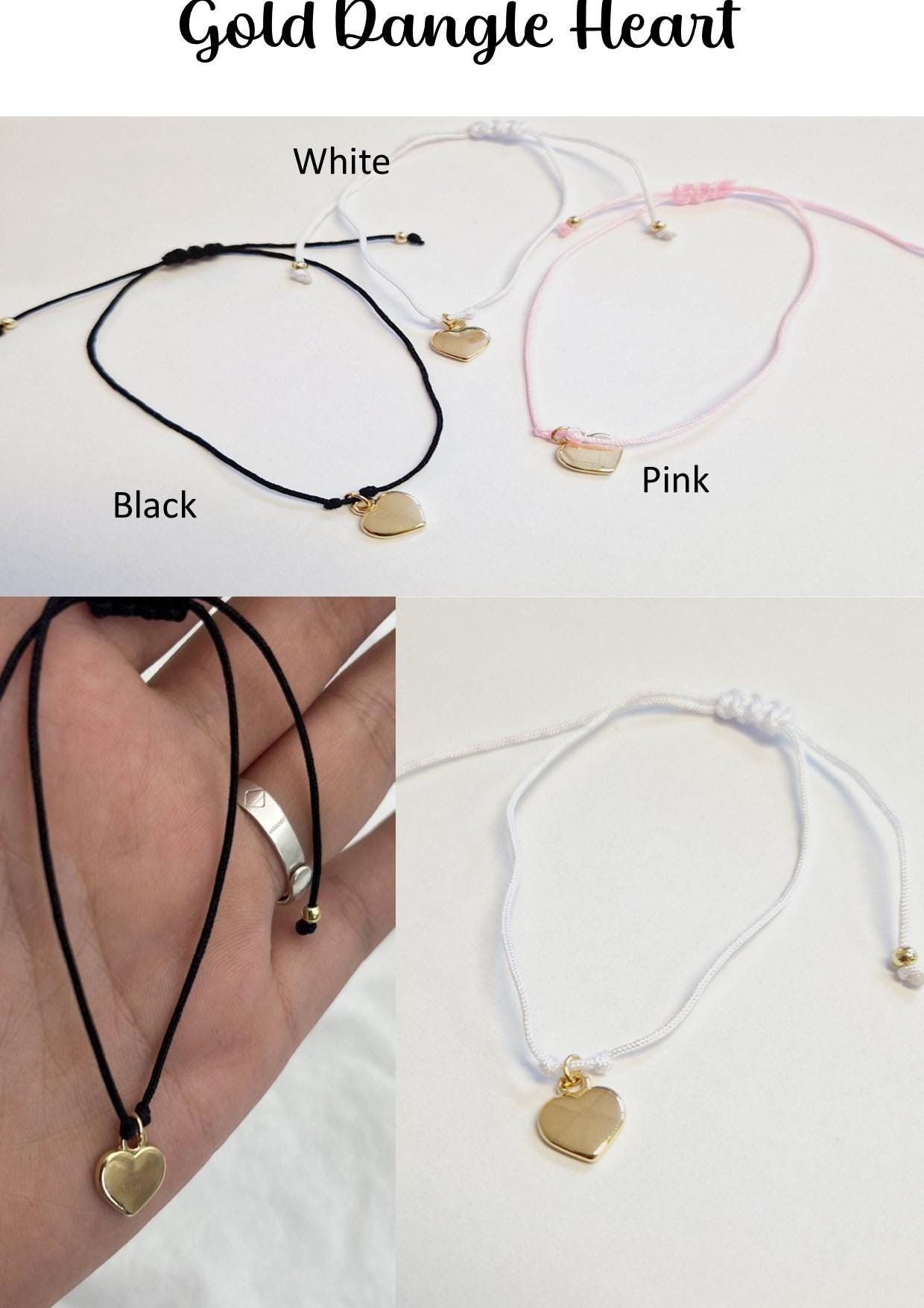 Good Luck Beaded Bracelet: Rhinestone Heart Charm, University Gift