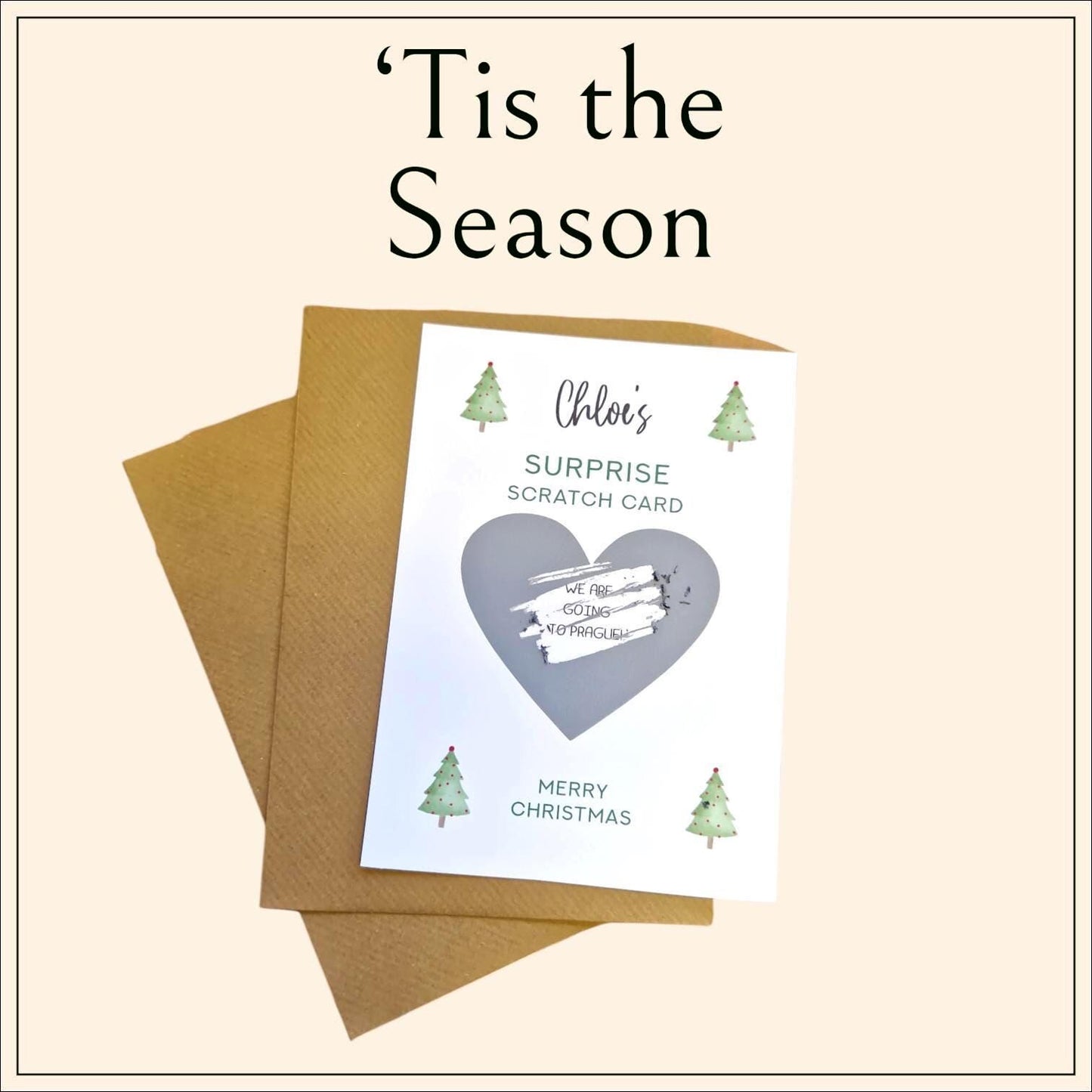 Personalised Scratch and Reveal Christmas Card: Surprise Gift Xmas Card
