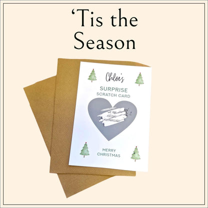 Personalised Scratch and Reveal Christmas Card: Surprise Gift Xmas Card