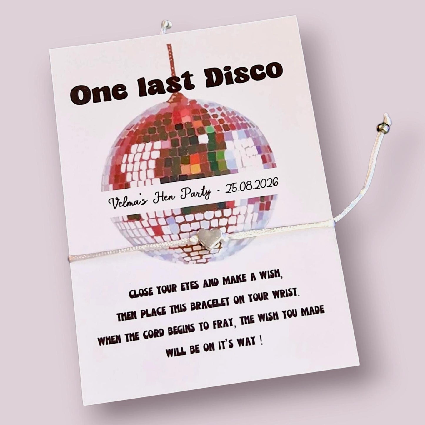 Personalized Last Disco Hen Party Wish Bracelet: Bride Tribe Favor