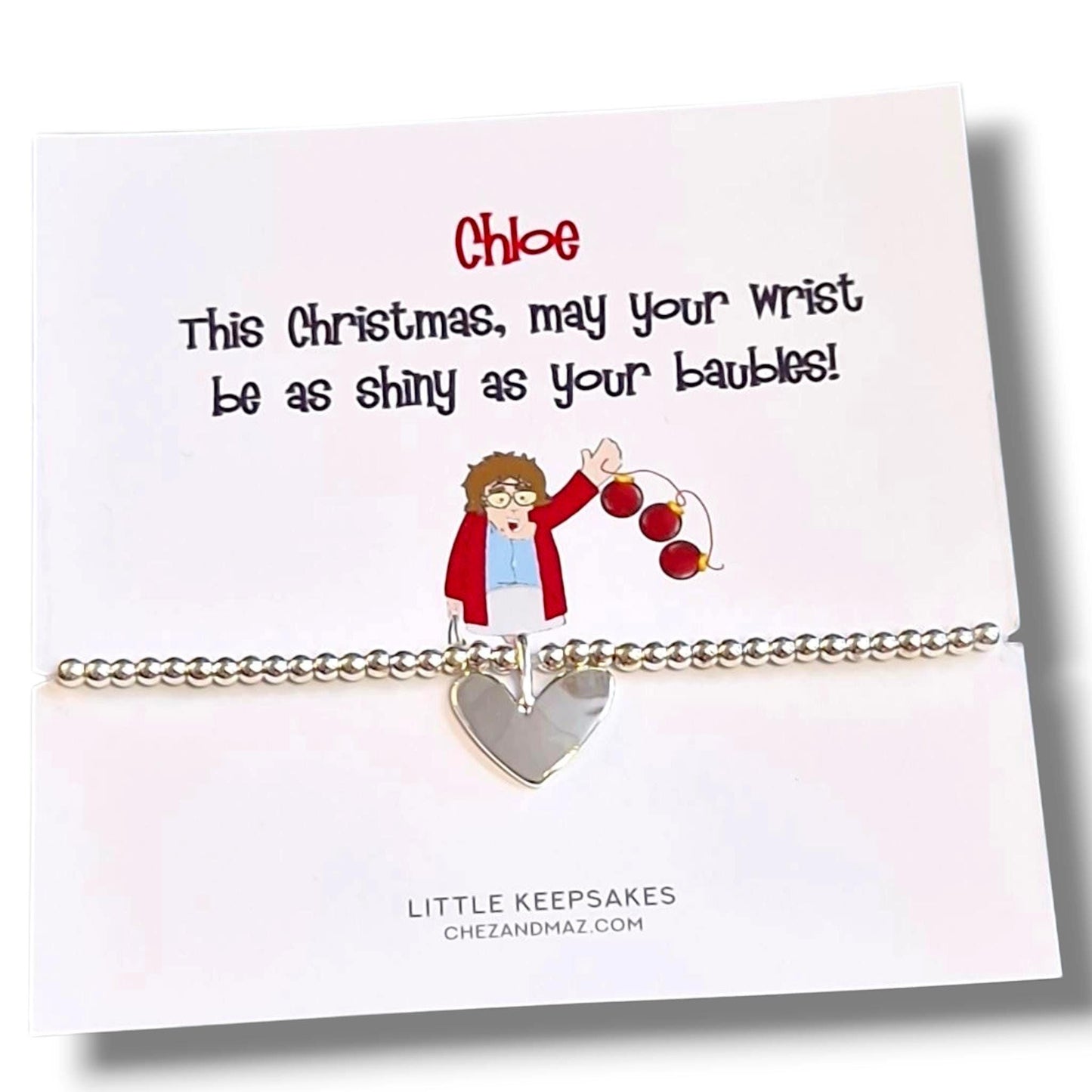 Personalised Mrs. Brown’s Boys Inspired Silver Plated Bracelet – Christmas Gift – “May Your Wrist Be As Shiny As Your Baubles” – Funny