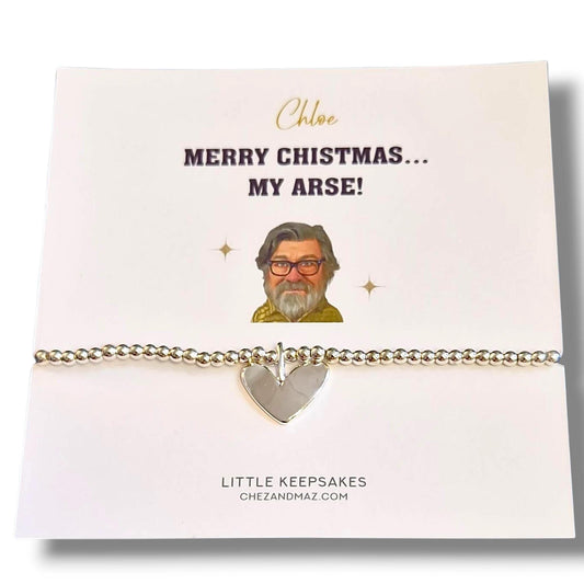 Personalised Royle Family inspired Jim Royle Bracelet – Funny Silver Plated Christmas Gift – “My Arse ” Quote – TV Comedy Fan