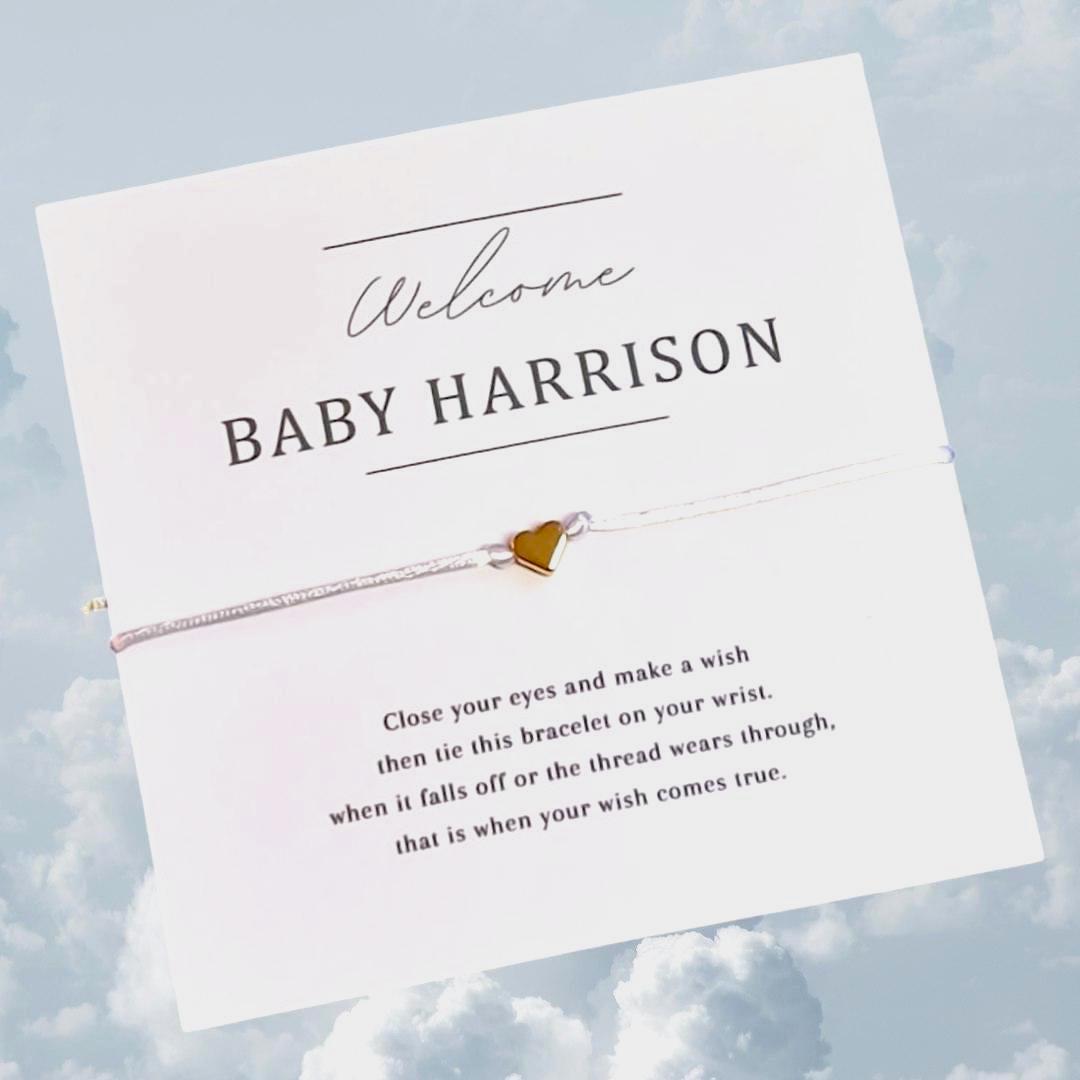 Personalised Baby Shower Wish Bracelet Favour: Mummy To Be Gift - Gender Neutral