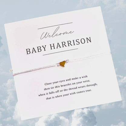 Personalised Baby Shower Wish Bracelet Favour: Mummy To Be Gift - Gender Neutral