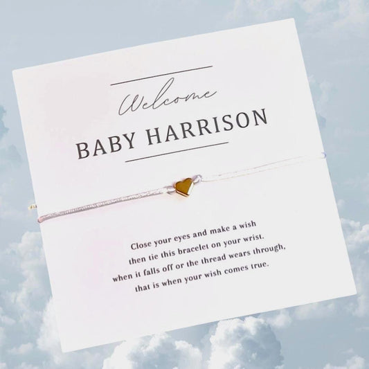 Personalised Baby Shower Wish Bracelet Favour: Mummy To Be Gift - Gender Neutral