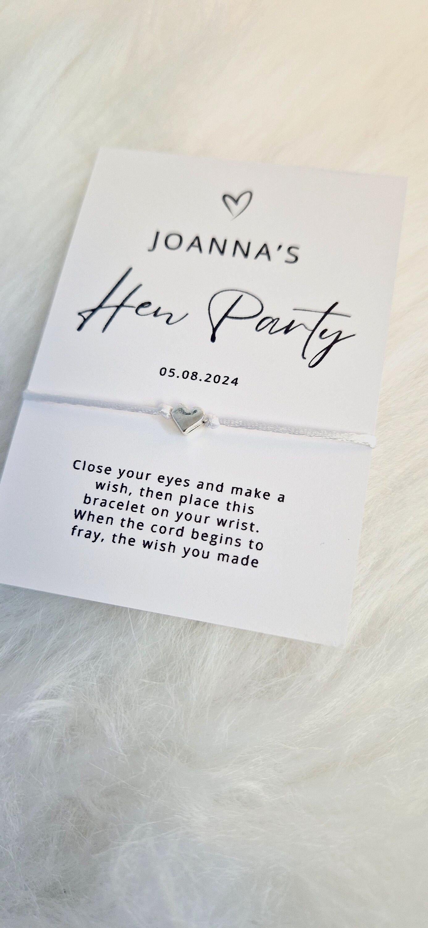 Personalized Hen Party Wish Bracelet: Bride Tribe Favor