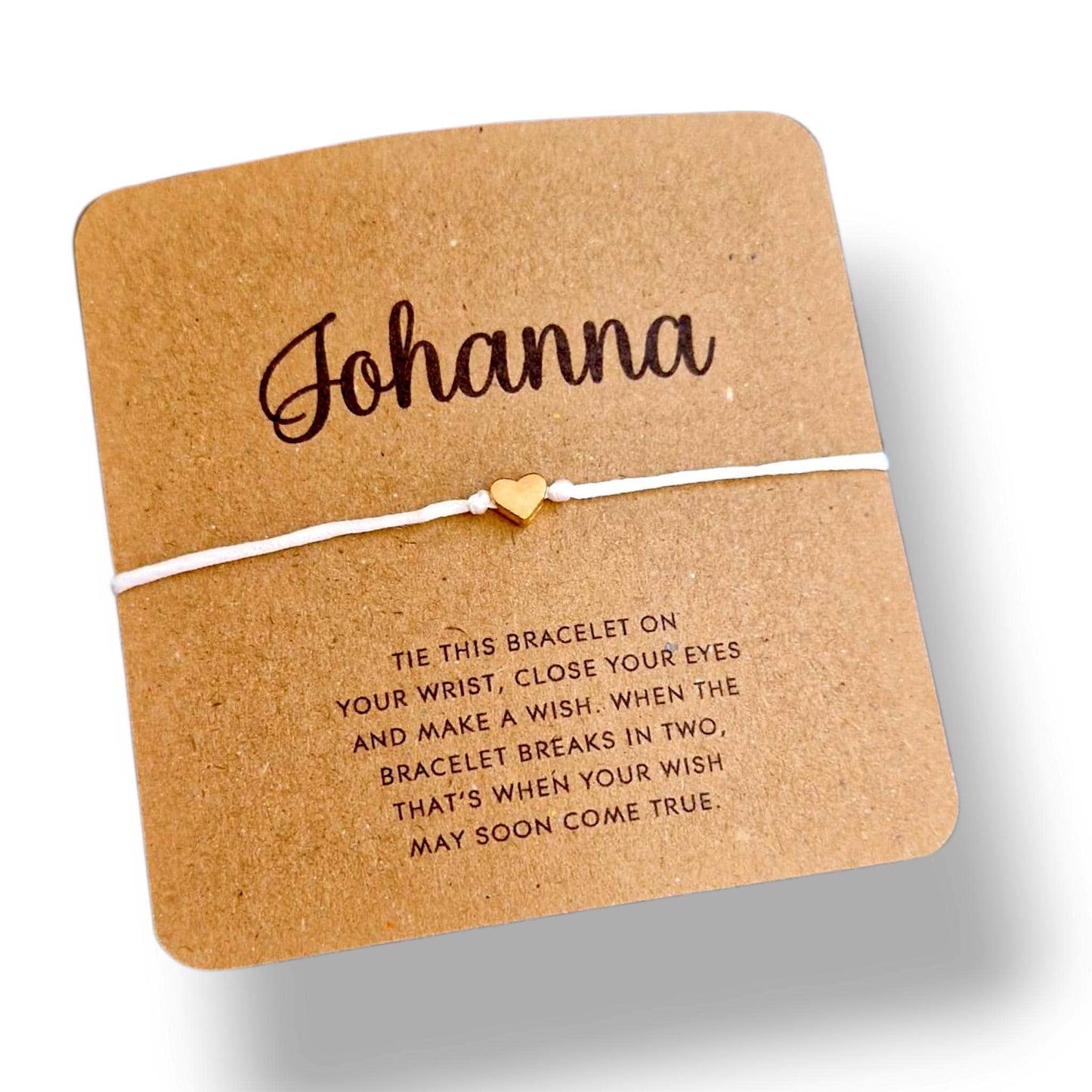 Personalised Wish Bracelet: Custom Name Charm Jewellery Gift - Eco friendly card