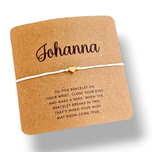 Personalised Wish Bracelet: Custom Name Charm Jewellery Gift - Eco friendly card