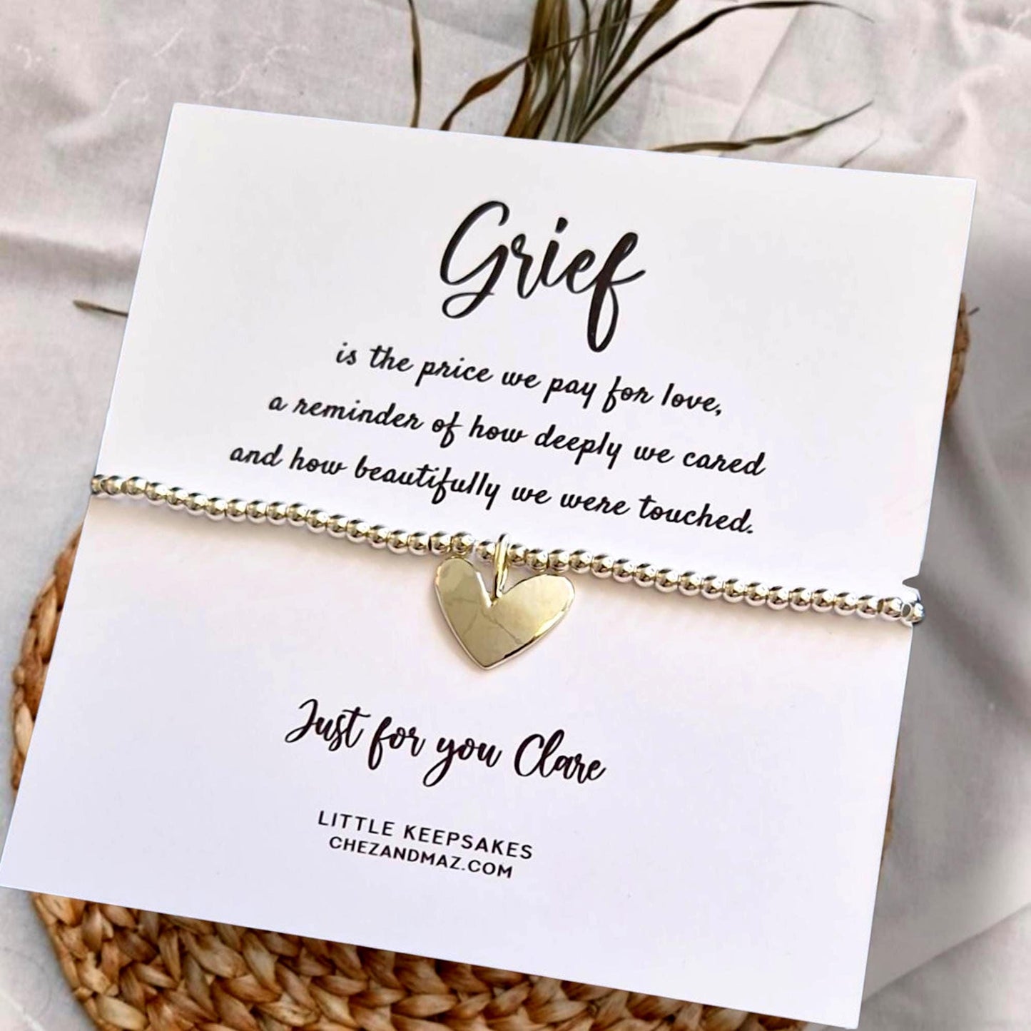 Silver Plated Grief Bracelet: Remembrance Keepsake, Comfort Gift