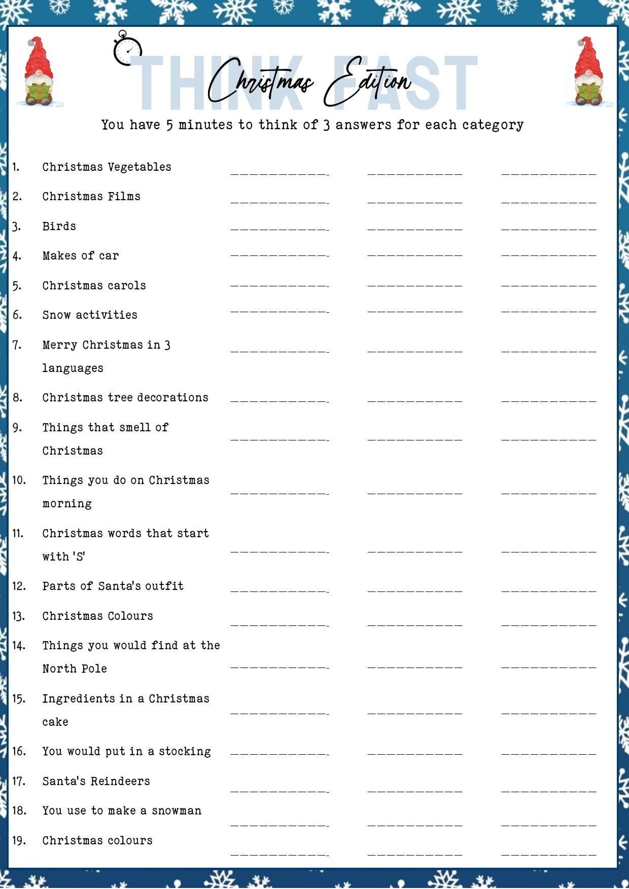 Christmas Trivia Game: Holiday Party Icebreaker (Printable PDF)