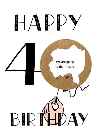 Personalised 40th Forty Birthday Scratch Reveal Card: Surprise Gift Ticket
