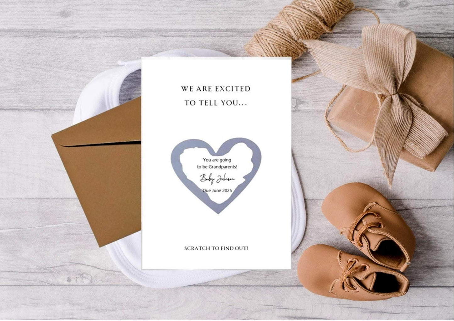Pregnancy Announcement Scratch Off Card: Grandchild Reveal New Baby surprise